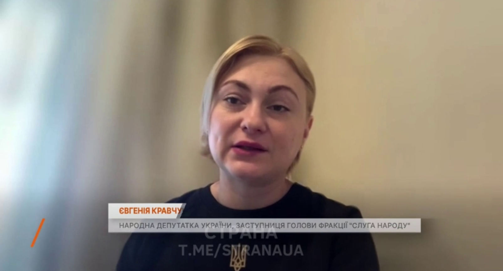 Замглавы фракции "Слуга народа" Евгения Кравчук. Фото: скриншот из видео